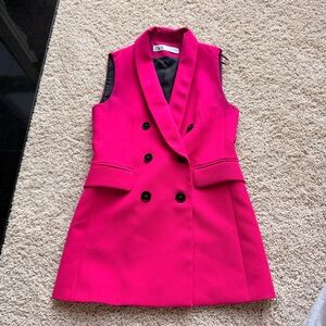 Zara Fuchsia Double-Breasted Vest